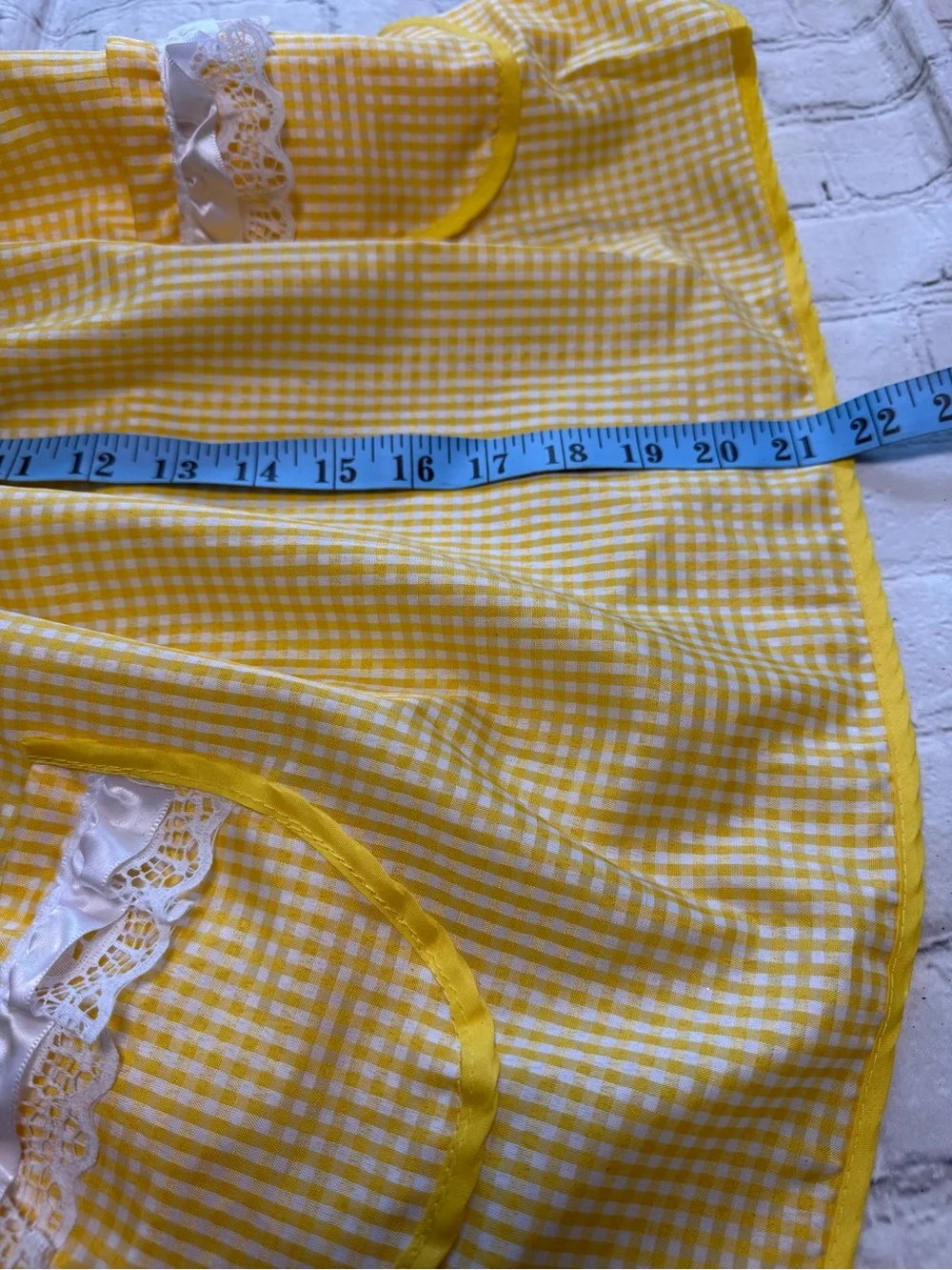 Pet Warrior Dog yellow gingham custom dress. Halloween costume